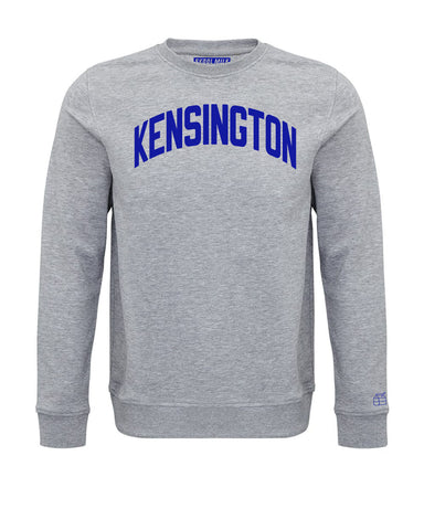 Grey Kensington Sweatshirt with Royal Blue Velvet Letters