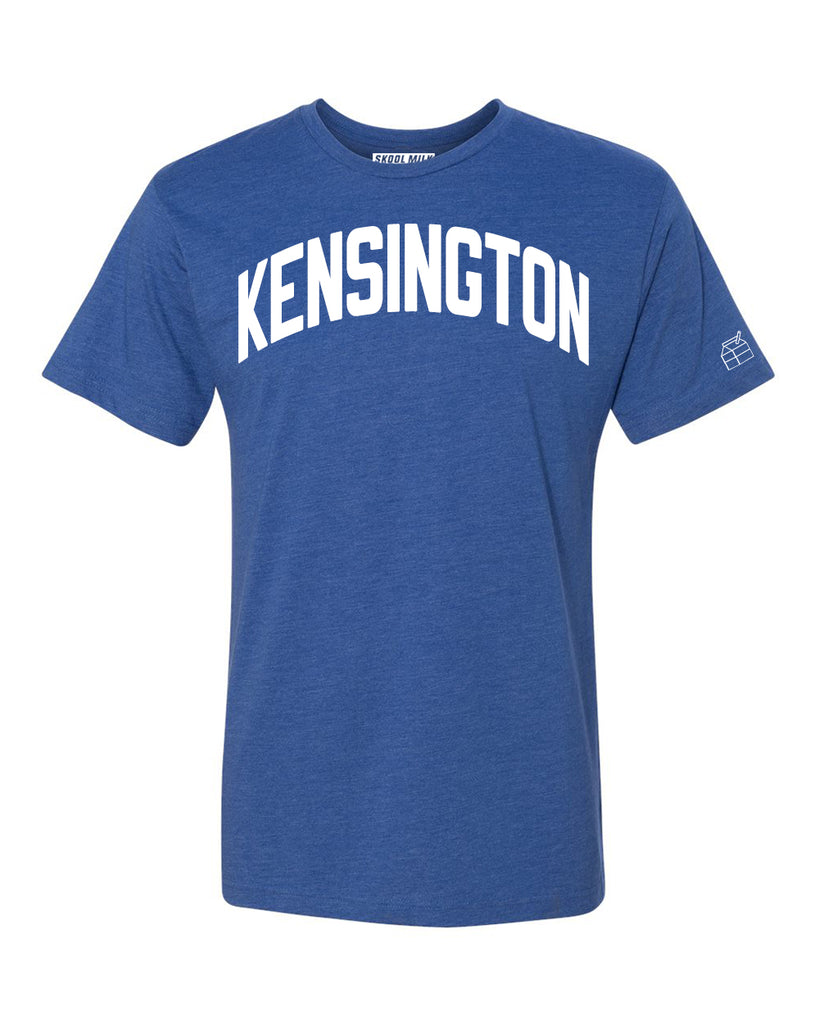 Blue Kensington T-shirt with White Reflective Letters