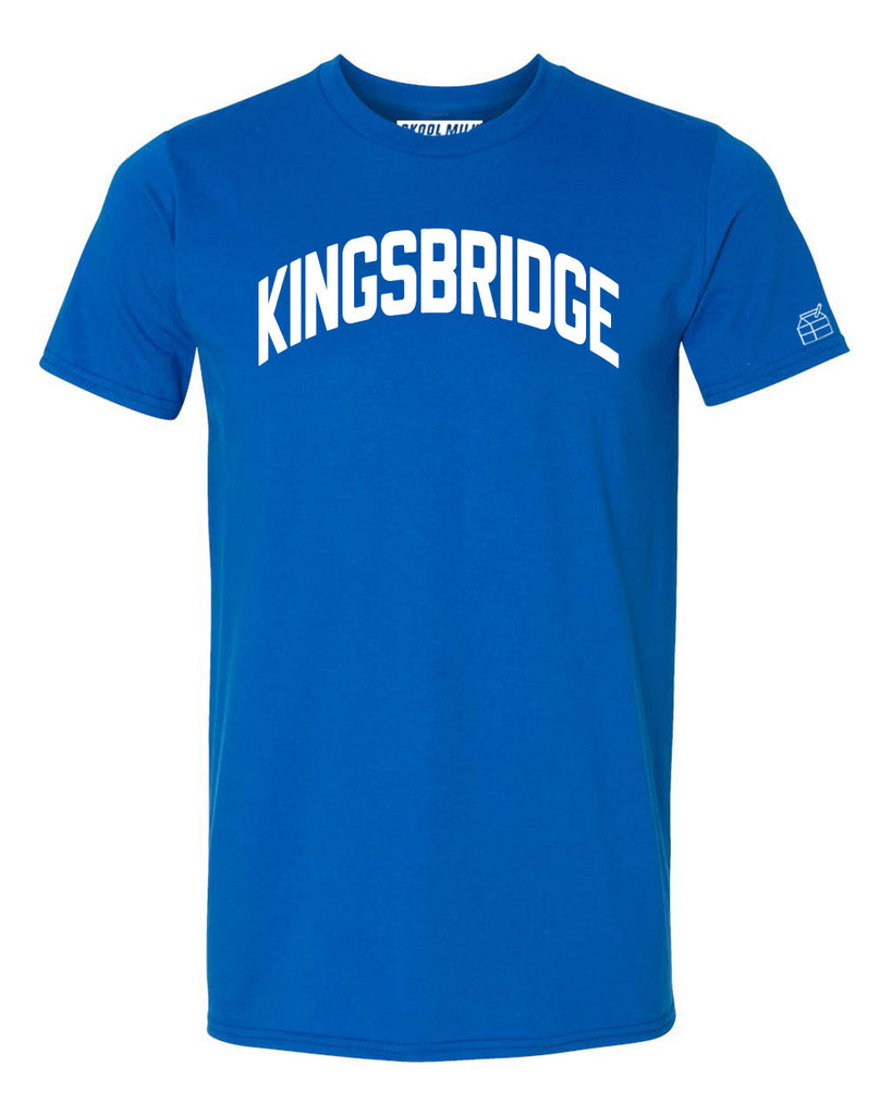 Blue Kingsbridge Heights T-shirt with White Reflective Letters