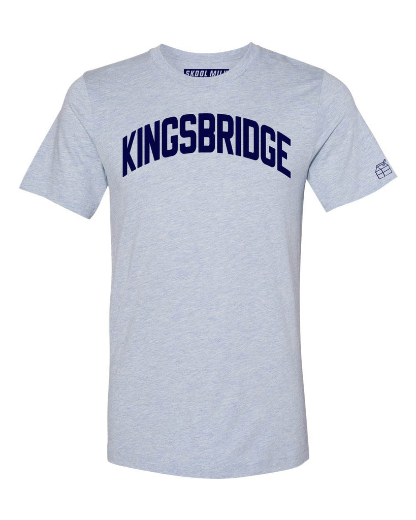 Sky Blue Kingsbridge Bronx T-Shirt with Blue Letters