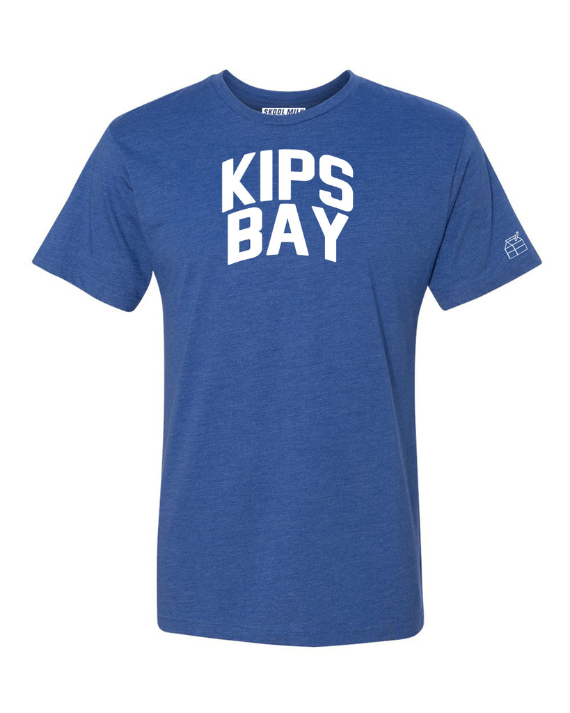 Blue Kips Bay T-shirt with White Reflective Letters