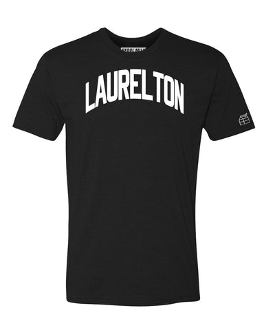Black Laurelton T-shirt with White Reflective Letters