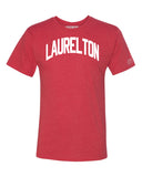 Red Laurelton T-shirt with White Reflective Letters