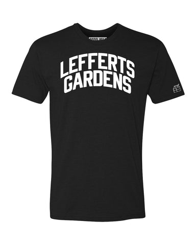 Black Lefferts Gardens T-shirt with White Reflective Letters