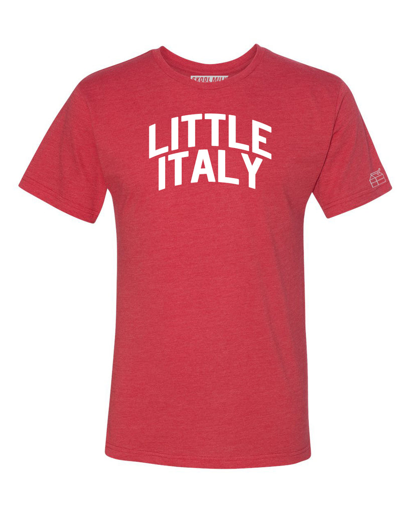 Red Little Italy T-shirt with White Reflective Letters