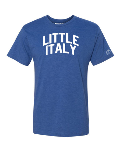 Blue Little Italy T-shirt with White Reflective Letters