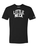 Black Little Neck T-shirt with White Reflective  Letters