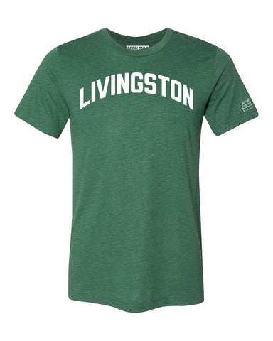 Green Livingston T-shirt with White Reflective Letters