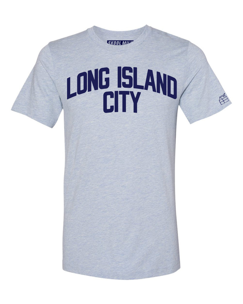 Sky Blue Long Island City T-shirt with Blue Letters