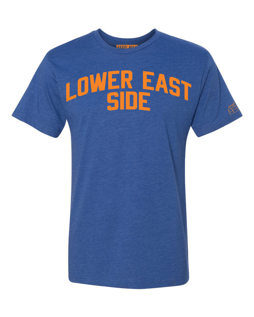 Blue Lower East Side T-shirt with Knicks Orange Letters