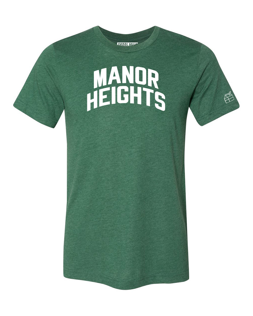 Green Manor Heights T-shirt with White Reflective Letters