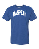 Blue Maspeth T-shirt with White Reflective Letters