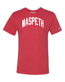 Red Maspeth T-shirt with White Reflective Letters
