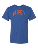 Blue Maspeth T-shirt with Knicks Orange Letters