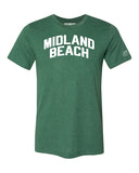 Green Midland Beach T-shirt with White Reflective Letters