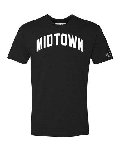 Black Midtown T-shirt with White Reflective Letters