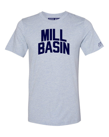 Sky Blue Mill Basin T-shirt with Blue Letters