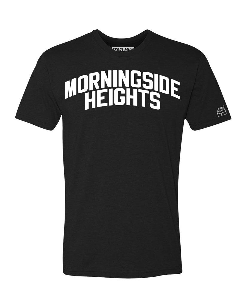 Black Morningside Heights T-shirt with White Reflective Letters