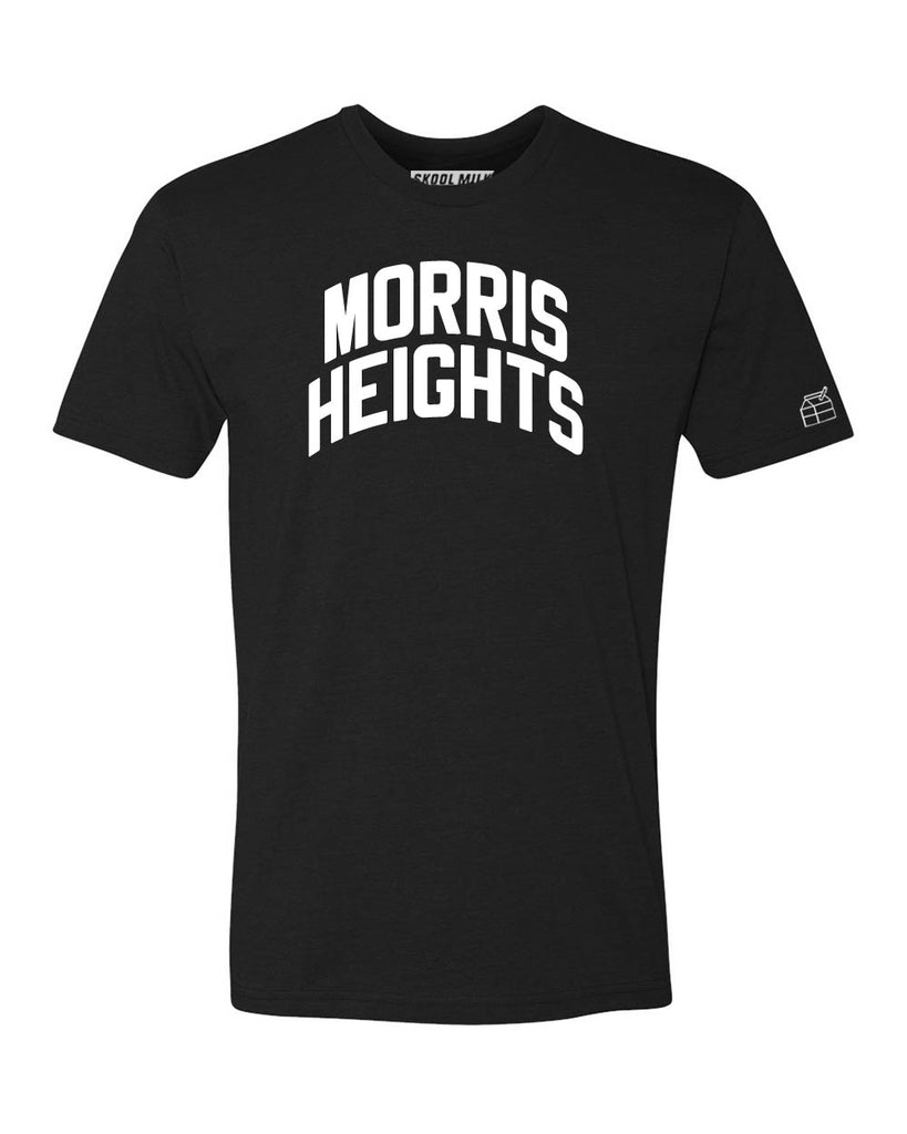 Black Morris Heights T-shirt with White Reflective Letters