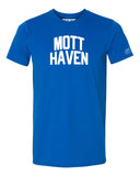 Blue Mott Haven T-shirt with White Reflective Letters