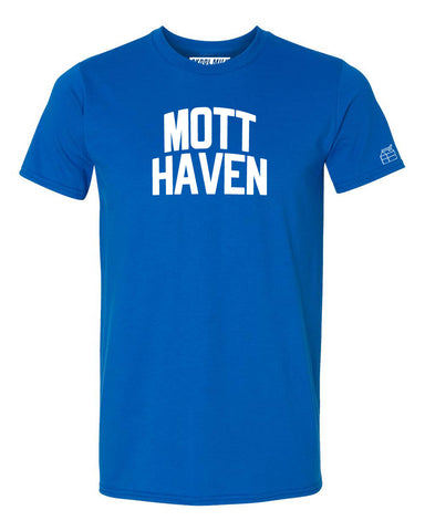 Blue Mott Haven T-shirt with White Reflective Letters