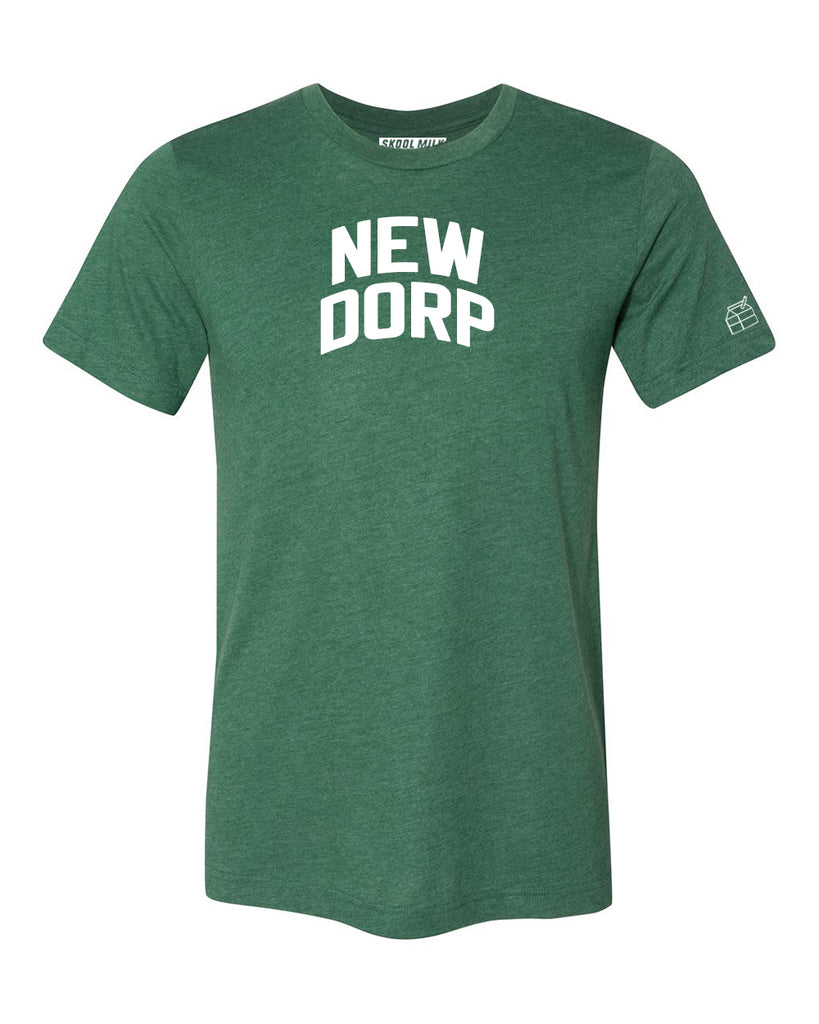 Green New Dorp T-shirt with White Reflective Letters