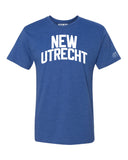 Blue New Utrecht T-shirt with White Reflective Letters