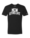 Black New Utrecht T-shirt with White Reflective Letters
