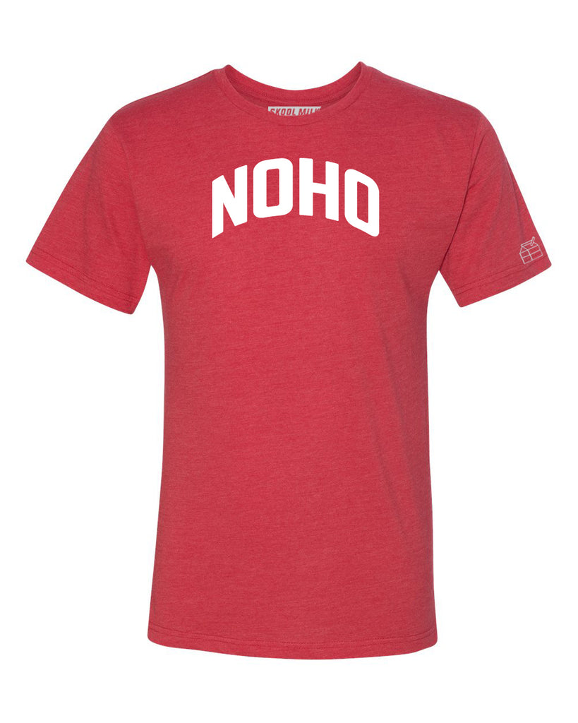 Red Noho T-shirt with White Reflective Letters