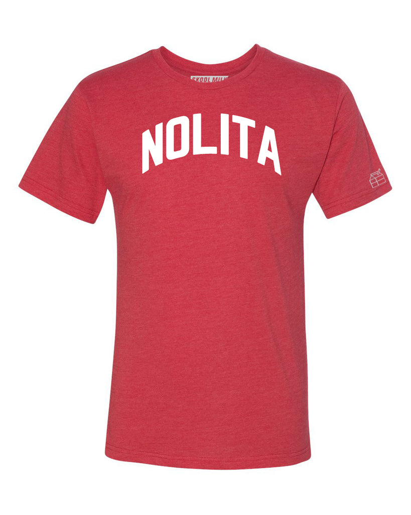 Red Nolita T-shirt with White Reflective Letters