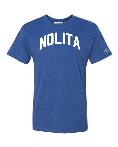 Blue Nolita T-shirt with White Reflective Letters