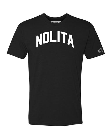 Black Nolita T-shirt with White Reflective Letters
