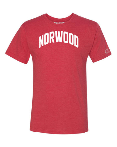 Red Norwood T-shirt with White Reflective Letters