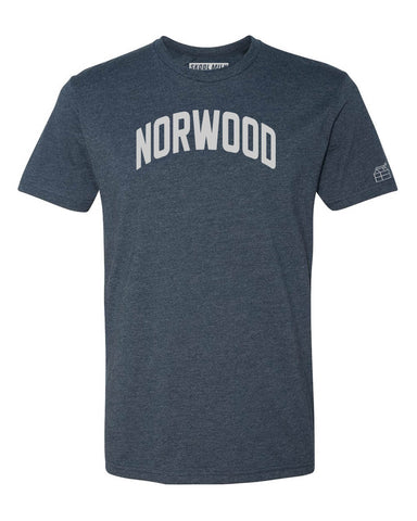 Navy Blue Norwood T-Shirt with Silver Letters