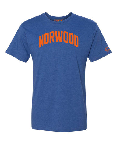 Blue Norwood T-shirt with Knicks Orange Letters