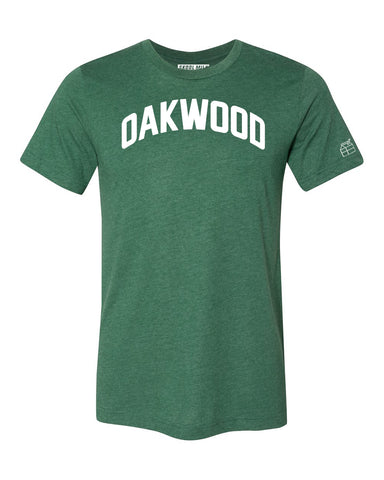 Green Oakwood T-shirt with White Reflective Letters