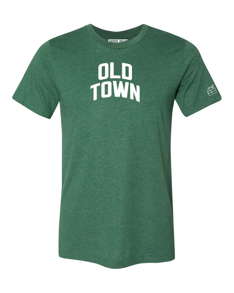 Green Old Town T-shirt with White Reflective Letters