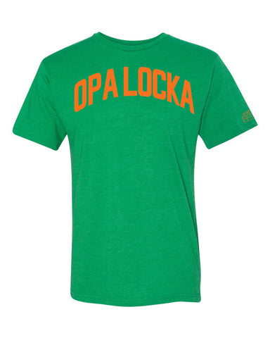 Green Opa Locka Miami T-shirt w/ Orange Reflective Letters