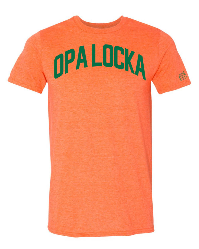 Orange Opa Locka Miami T-shirt w/ Green Reflective Letters