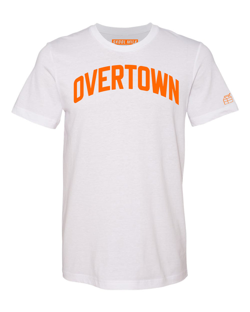 White Overtown Miami T-shirt w/ Orange Reflective Letters