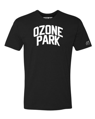Black Ozone Park T-shirt with White Reflective Letters