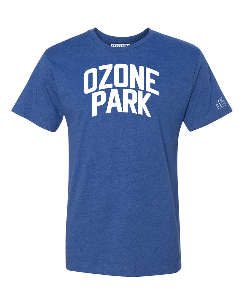Blue Ozone Park T-shirt with White Reflective Letters