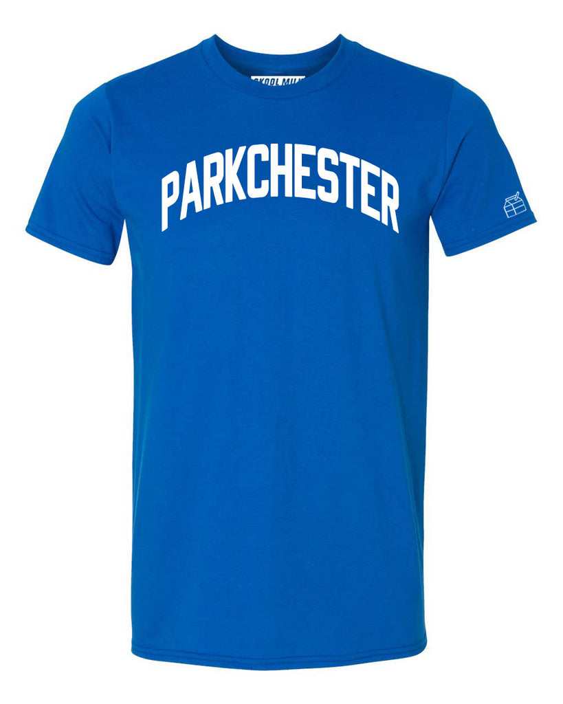 Blue Parkchester T-shirt with White Reflective Letters