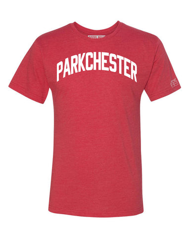 Red Parkchester T-shirt with White Reflective Letters