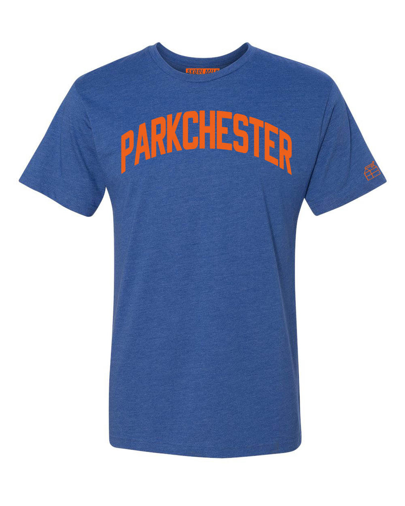 Blue Parkchester T-shirt with Knicks Orange Letters