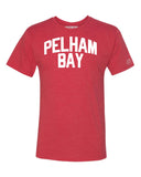 Red Pelham Bay T-shirt with White Reflective Letters