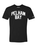 Black Pelham Bay T-shirt with White Reflective Letters