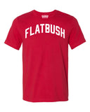 Red Flatbush Brooklyn T-shirt with White Reflective Letters
