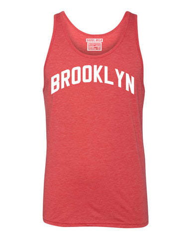 Red Heather Neighborhood Tank-Top T-Shirt with White Reflective Letters #StawberryCheesecake