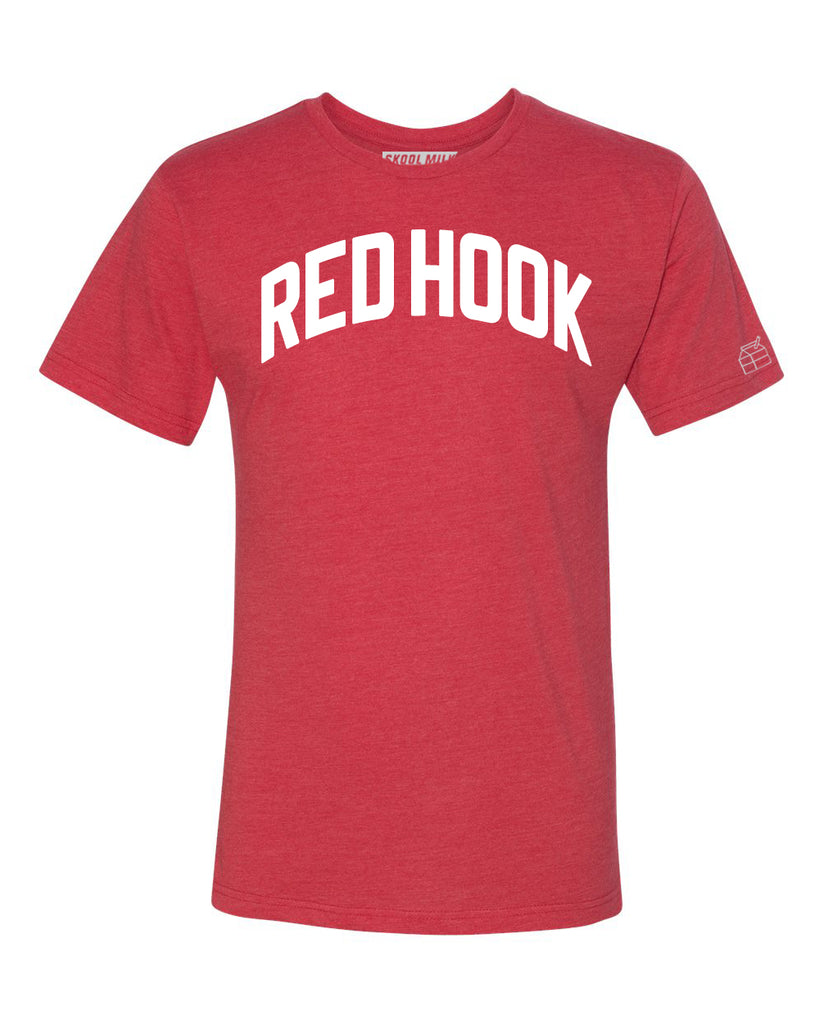 Red Red Hook T-shirt with White Reflective Letters